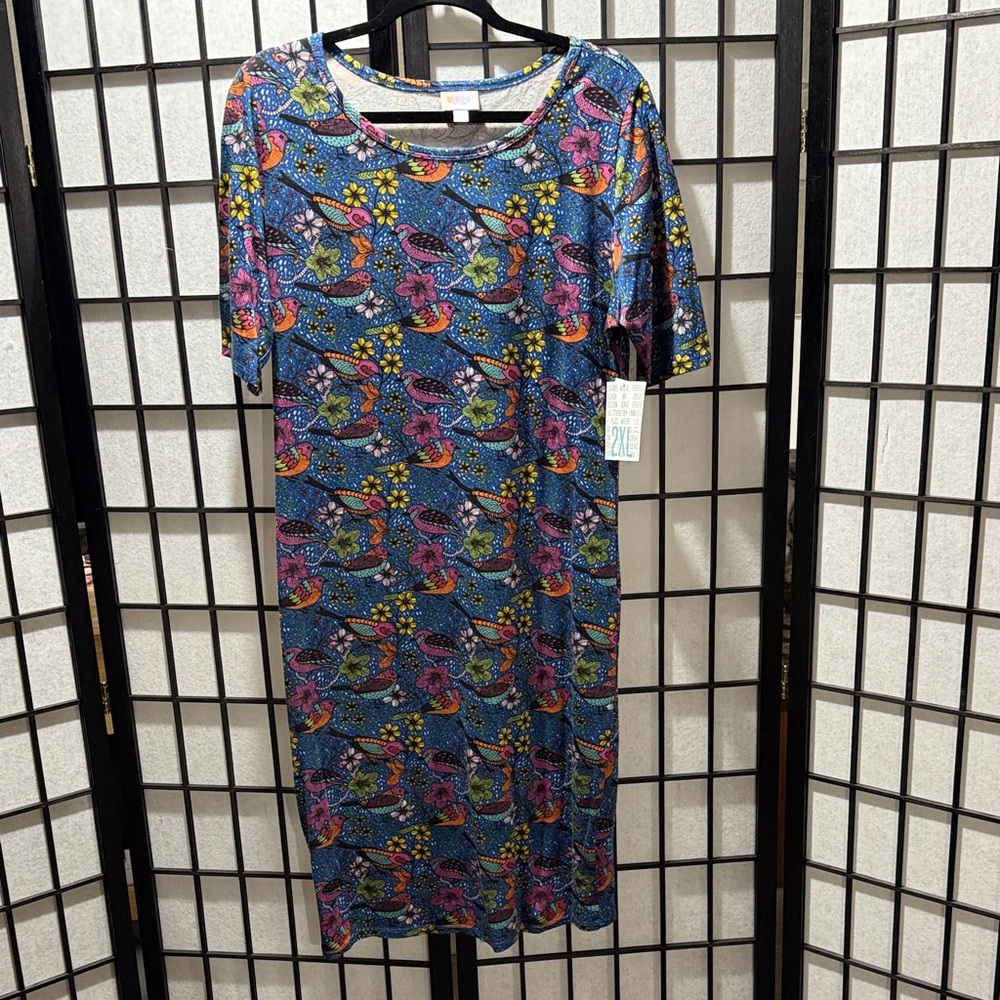 Lularoe Julia 2XL, Bird Print